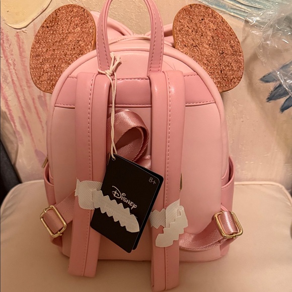 Loungefly Disney Minnie Mouse Cork board pin display ears Mini Backpack New - Picture 8 of 10